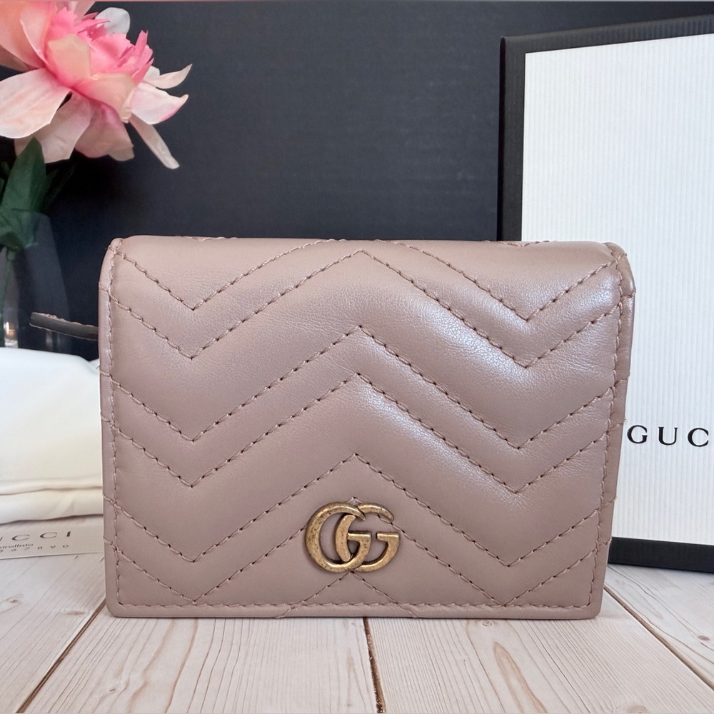 Gucci GG Marmont Small Wallet Taupe
